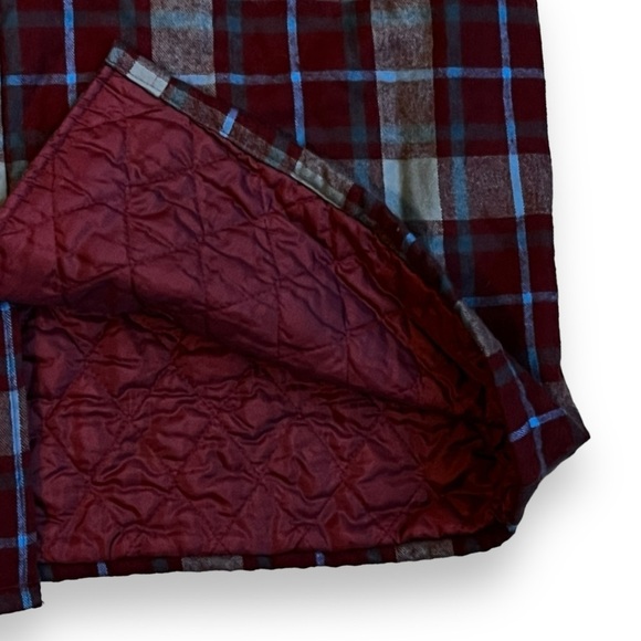 Vintage 80s Charleston Bay Plaid Shacket Quilted Lining Heavy Weight Pockets XLT - Picture 4 of 6